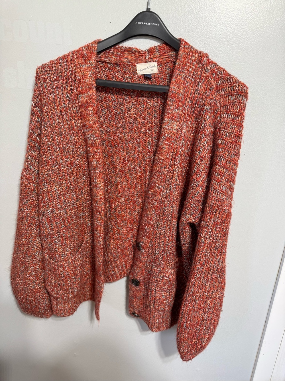 Universal Thread Marled Rust Orange Open-Front Cardigan